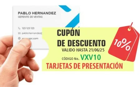 Cupón de descuento impreso con 10% de rebaja en servicios de impresión