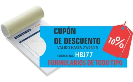 Cupón de descuento impreso con 10% de rebaja en servicios de impresión