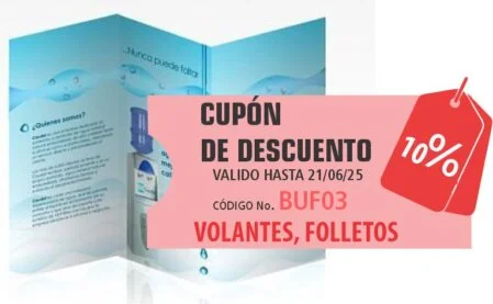 Cupón de descuento impreso con 10% de rebaja en servicios de impresión