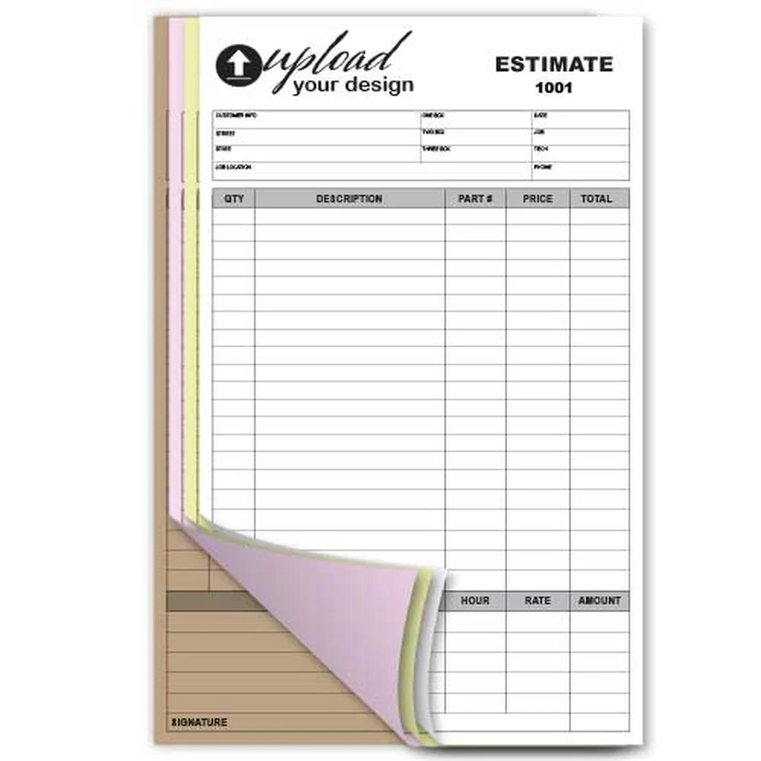 50 Formularios tamaño oficio, papel sensibilizado