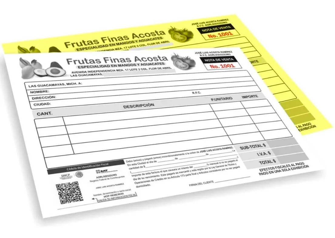 50 formularios 1/2 carta, papel sensibilizado